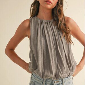 Bubble Hem Linen Top